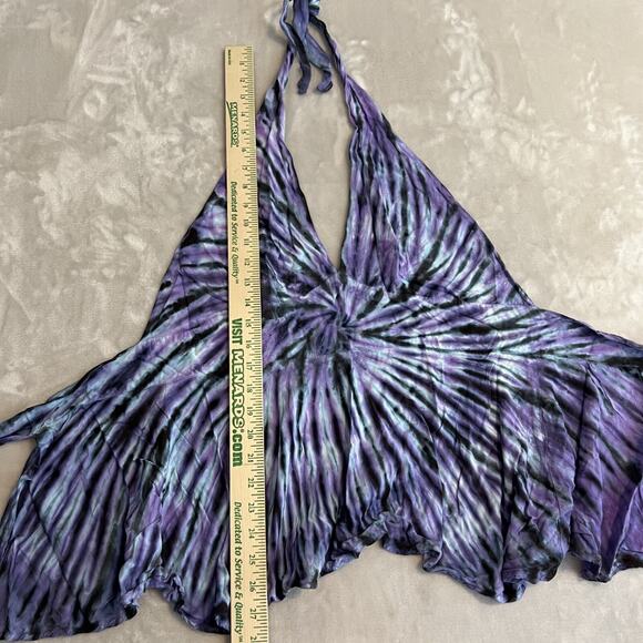 Dharma Top Womens Medium Tie Dye Halter Boho Hippie Festival Y2K Psychedelic - Picture 9 of 10